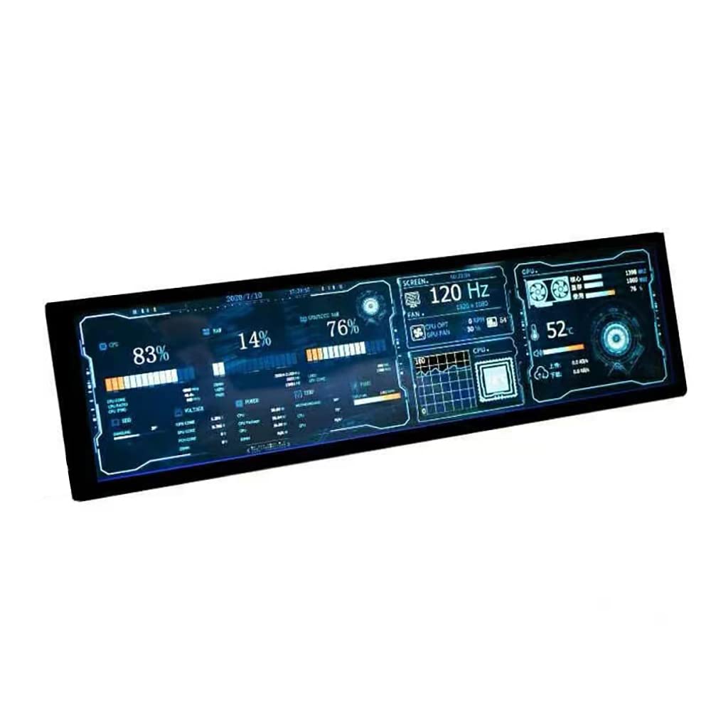 EDIY 8.8' UltraSharp CPU/GPU Temp Monitor 1920x480 for Custom PCs